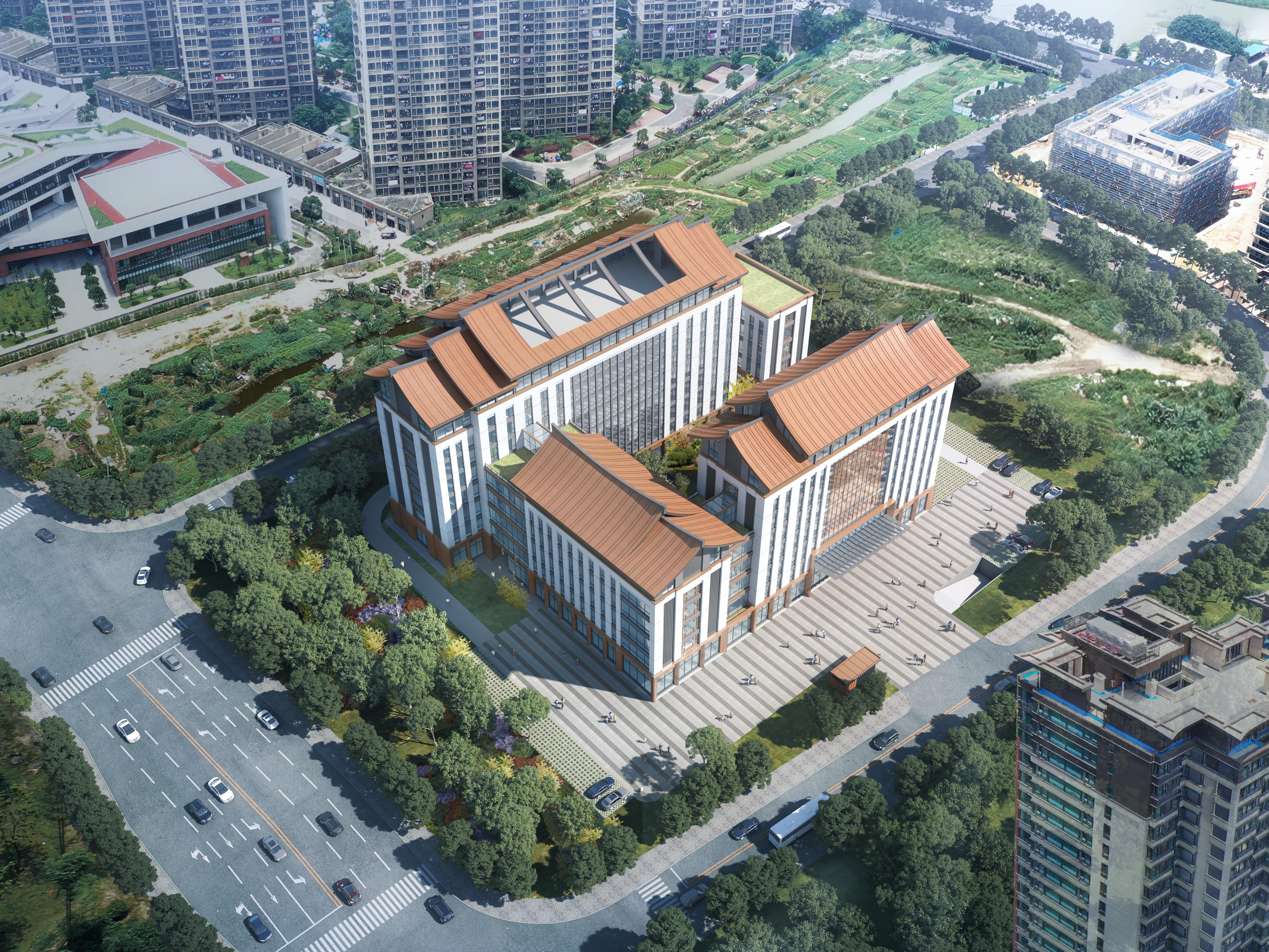 福州分公司莆田荔城区中医院建设工程项目康复楼主体结构封顶